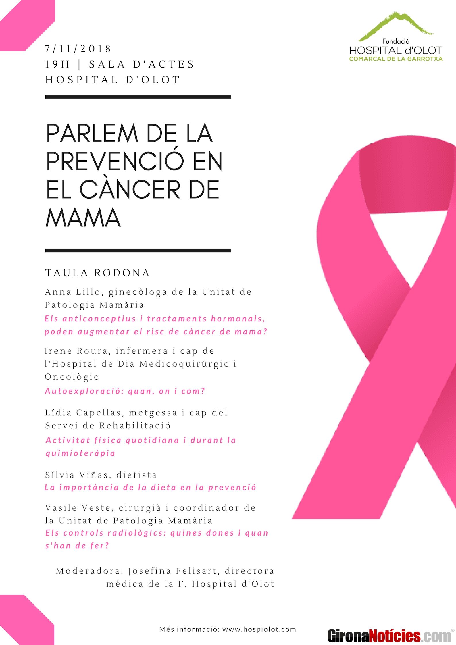 Taula rodona: Parlem de la prevenci� en el c�ncer de mama a l'Hospital d'Olot