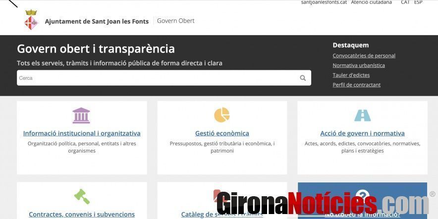pàgina web de transparència municipal 