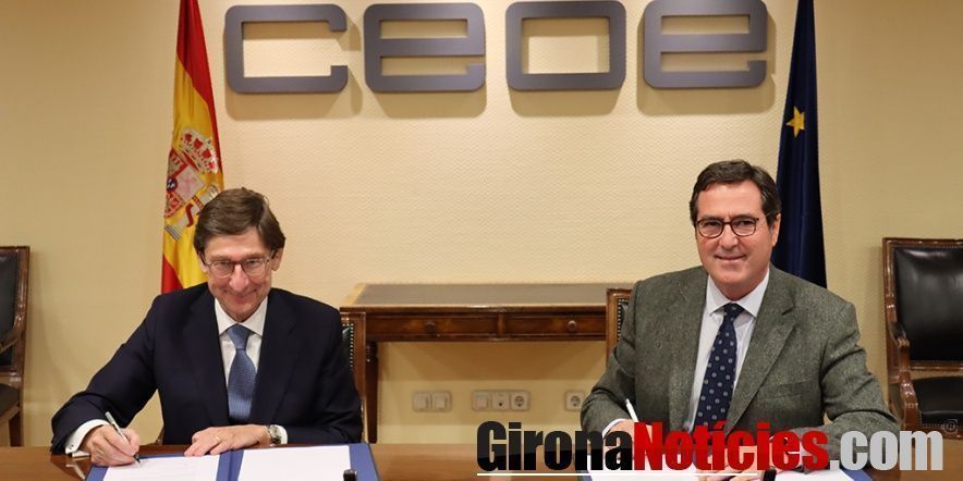Goirigolzarri y Garamendi durante la firma del acuerdo 