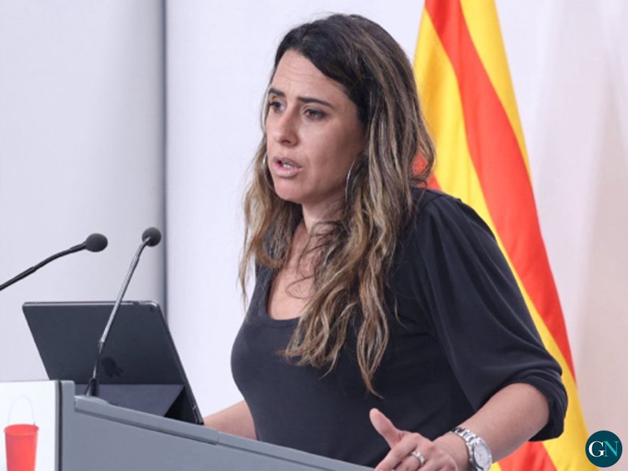 La portaveu del Govern en funcions, Patrícia Plaja, durant la roda de premsa 