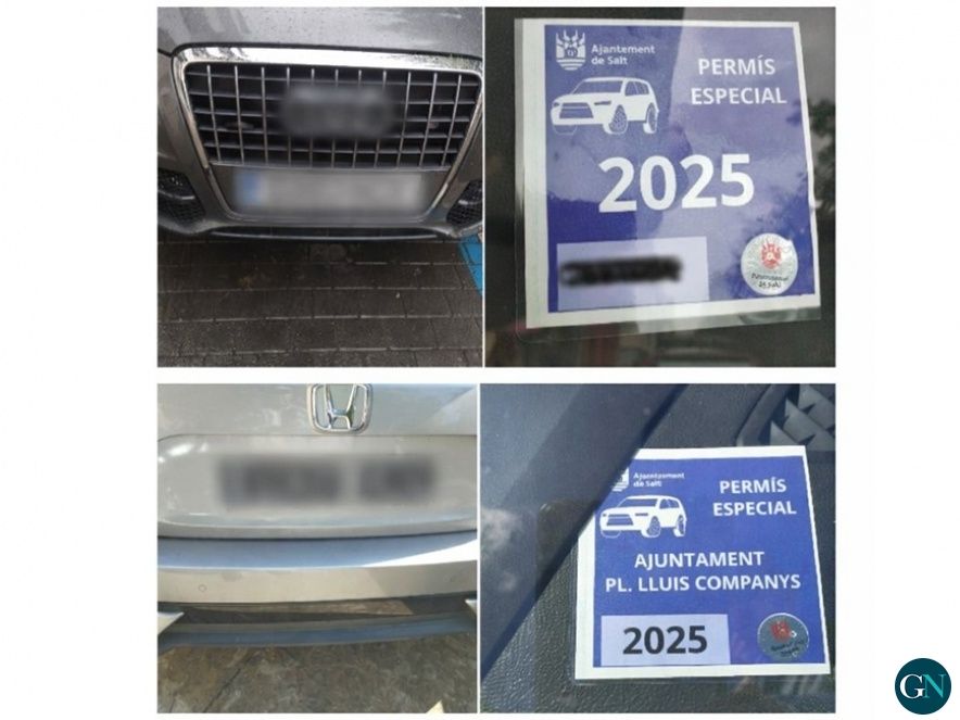 Permisos d’aparcament reservat en zona blava a Salt / GN 
