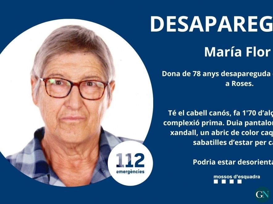 Dona desapareguda de 78 anys a Roses 