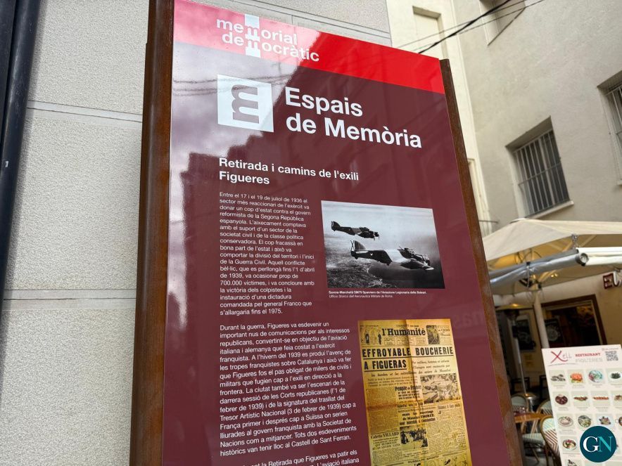 Panell dedicat a la retirada i camins de l’exili / Aj.Figueres