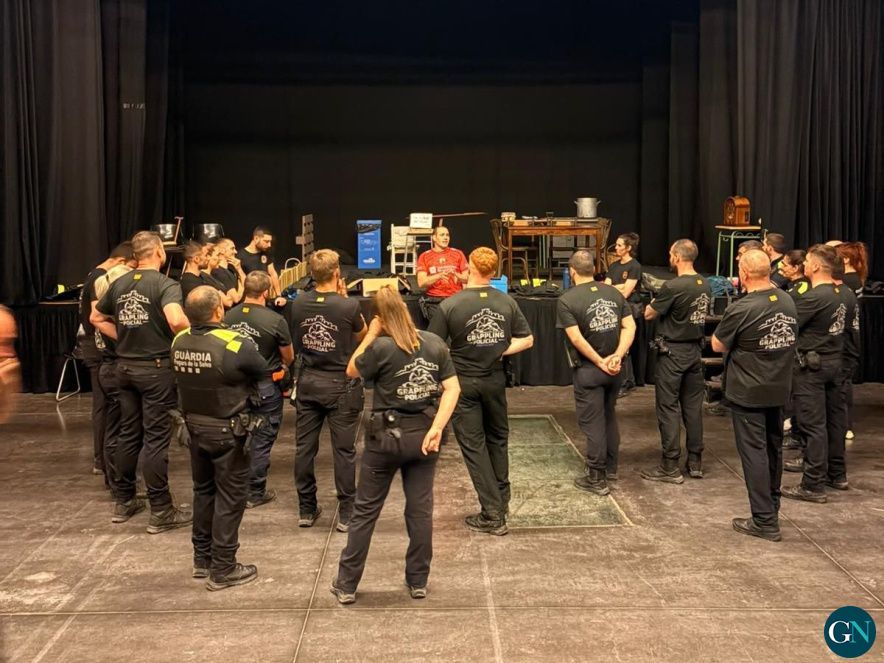 Grappling policial a Hostalric 