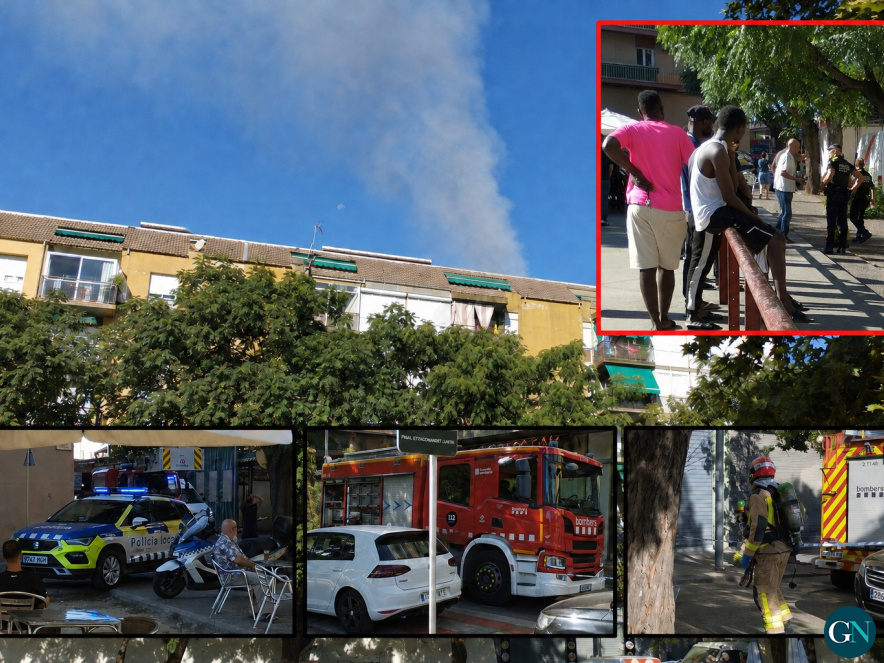 alt - Incendi al número 3 de la plaça Catalunya / GN 
