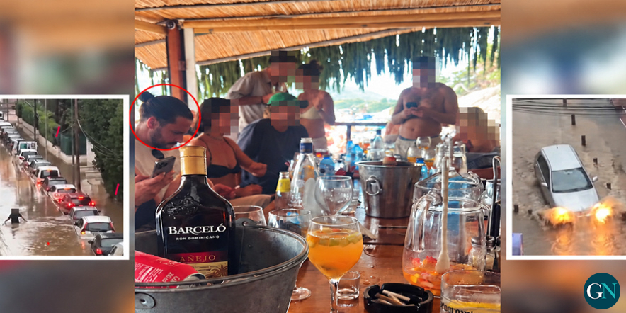 alt - Lamelas, de copas en Ibiza mientras Lloret se inundaba