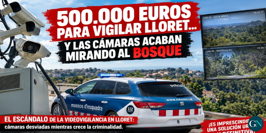 alt - 500.000 euros para vigilar Lloret… y las cámaras acaban mirando al bosque